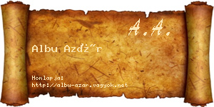 Albu Azár névjegykártya